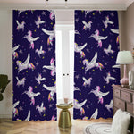 Night Winged Unicorn Pattern Print Blackout Pencil Pleat Curtains