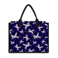 Night Winged Unicorn Pattern Print Canvas Tote Bag