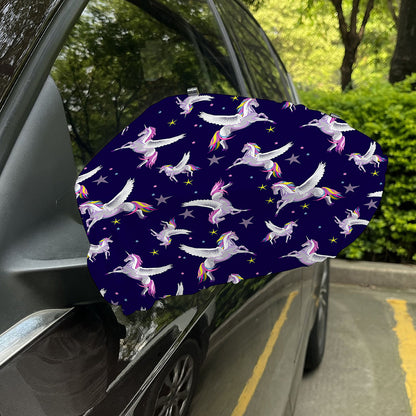 Night Winged Unicorn Pattern Print Car Side Mirror Covers