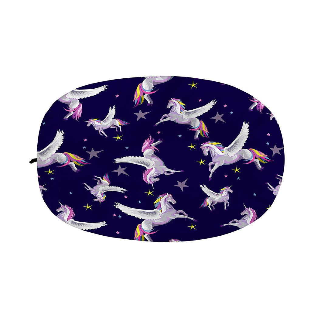 Night Winged Unicorn Pattern Print Car Side Mirror Covers