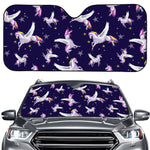 Night Winged Unicorn Pattern Print Car Windshield Sun Shade