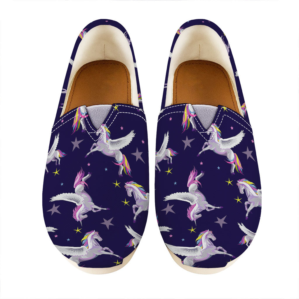 Night Winged Unicorn Pattern Print Casual Shoes
