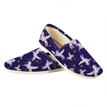 Night Winged Unicorn Pattern Print Casual Shoes
