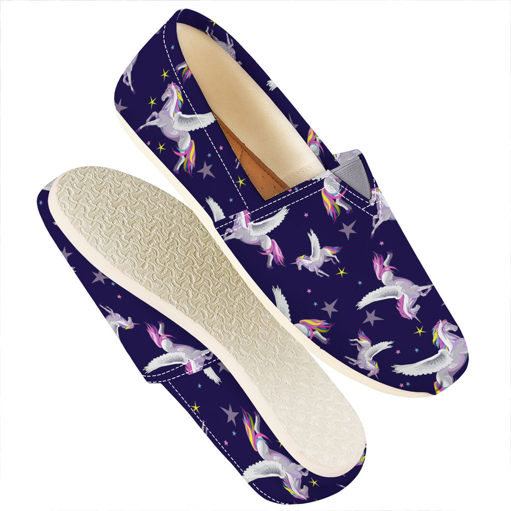 Night Winged Unicorn Pattern Print Casual Shoes