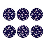 Night Winged Unicorn Pattern Print Coaster Set