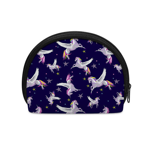 Night Winged Unicorn Pattern Print Coin Purse