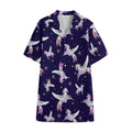 Night Winged Unicorn Pattern Print Cotton Hawaiian Shirt