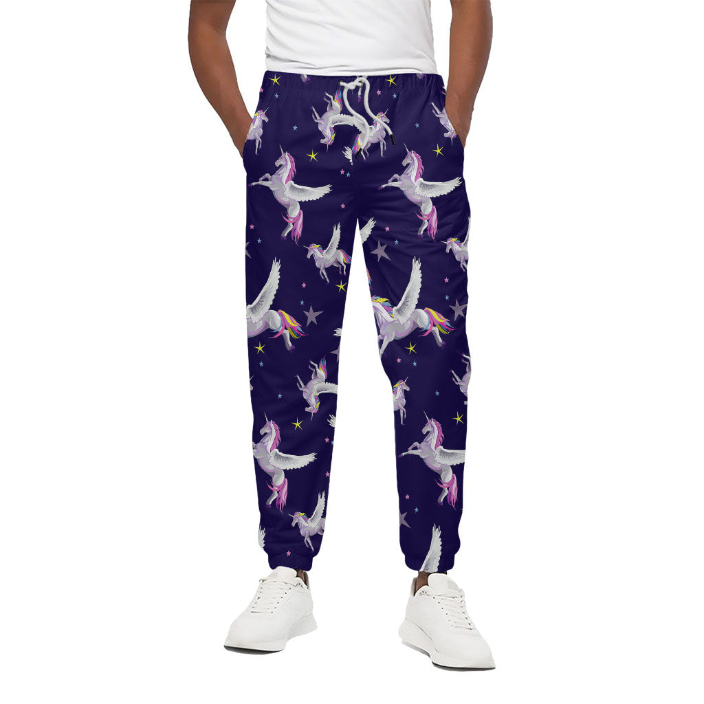 Night Winged Unicorn Pattern Print Cotton Pants