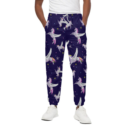 Night Winged Unicorn Pattern Print Cotton Pants