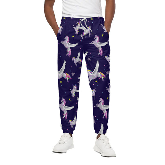 Night Winged Unicorn Pattern Print Cotton Pants