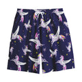 Night Winged Unicorn Pattern Print Cotton Shorts