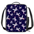 Night Winged Unicorn Pattern Print Crossbody Lunch Bag