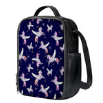 Night Winged Unicorn Pattern Print Crossbody Lunch Bag
