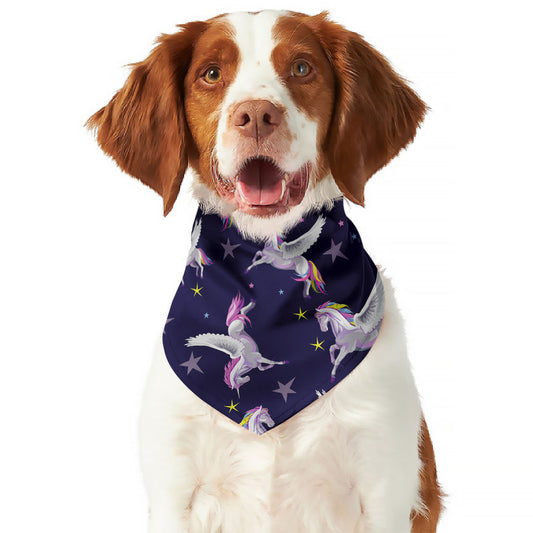 Night Winged Unicorn Pattern Print Dog Bandana