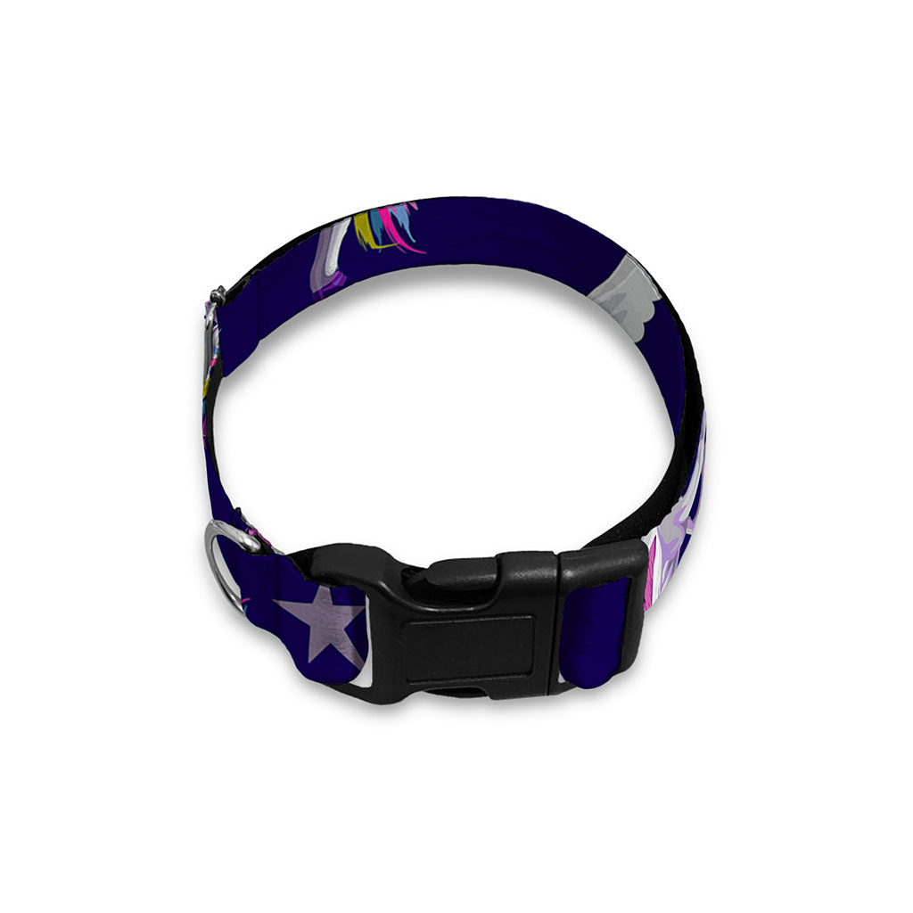 Night Winged Unicorn Pattern Print Dog Collar
