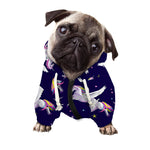 Night Winged Unicorn Pattern Print Dog Zip Up Hoodie