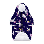 Night Winged Unicorn Pattern Print Dog Zip Up Hoodie