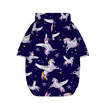 Night Winged Unicorn Pattern Print Dog Zip Up Hoodie