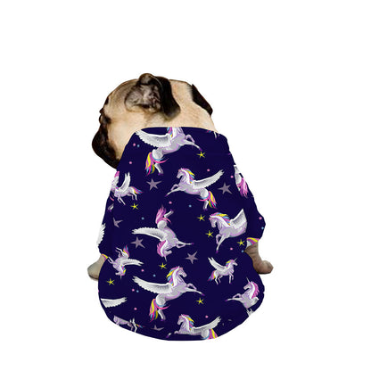 Night Winged Unicorn Pattern Print Dog Zip Up Jacket