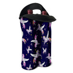 Night Winged Unicorn Pattern Print Double Neoprene Wine Tote
