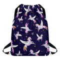 Night Winged Unicorn Pattern Print Drawstring Backpack