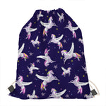 Night Winged Unicorn Pattern Print Drawstring Bag