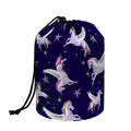 Night Winged Unicorn Pattern Print Drawstring Makeup Bag