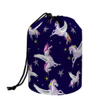 Night Winged Unicorn Pattern Print Drawstring Makeup Bag