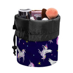 Night Winged Unicorn Pattern Print Drawstring Makeup Bag