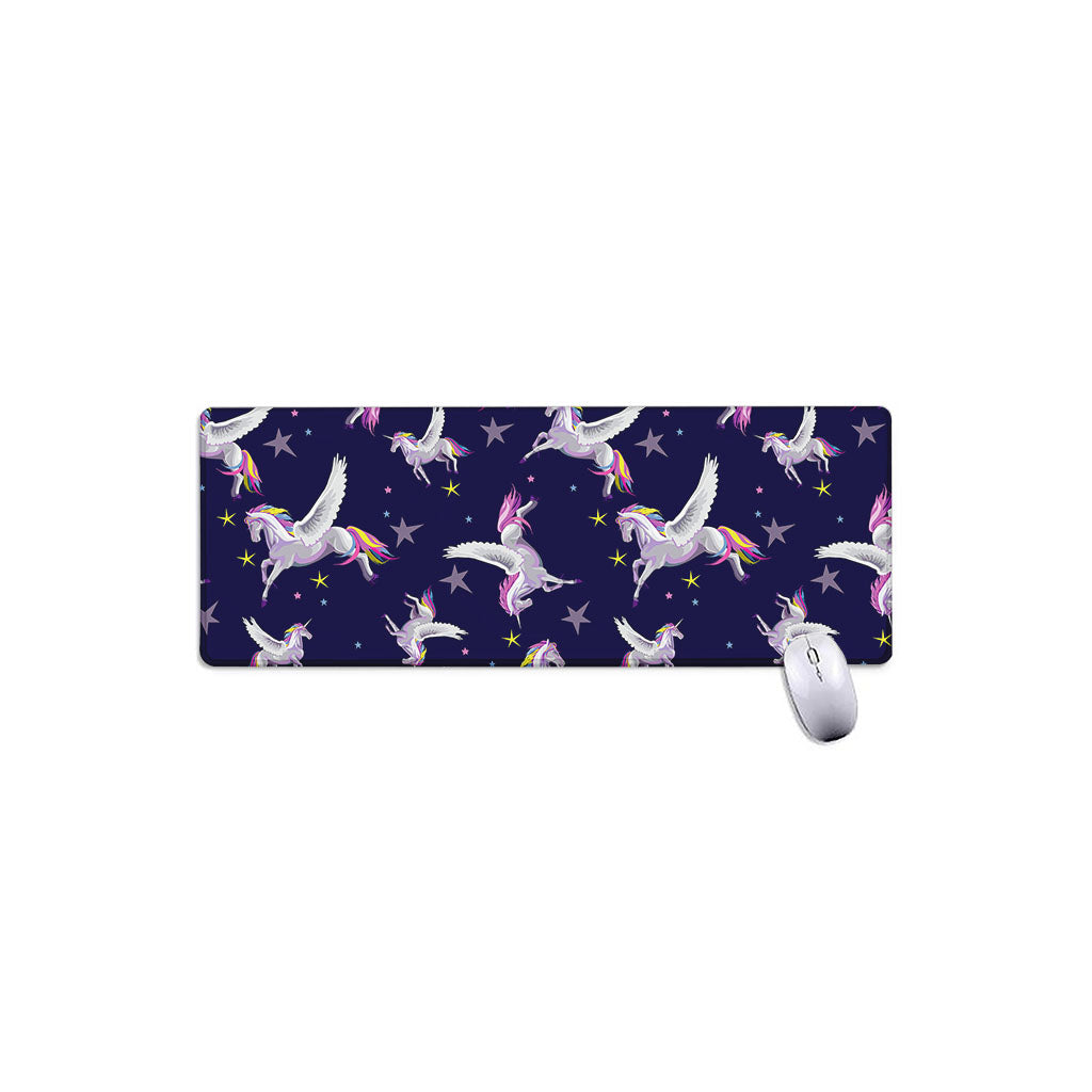 Night Winged Unicorn Pattern Print Extended Mouse Pad