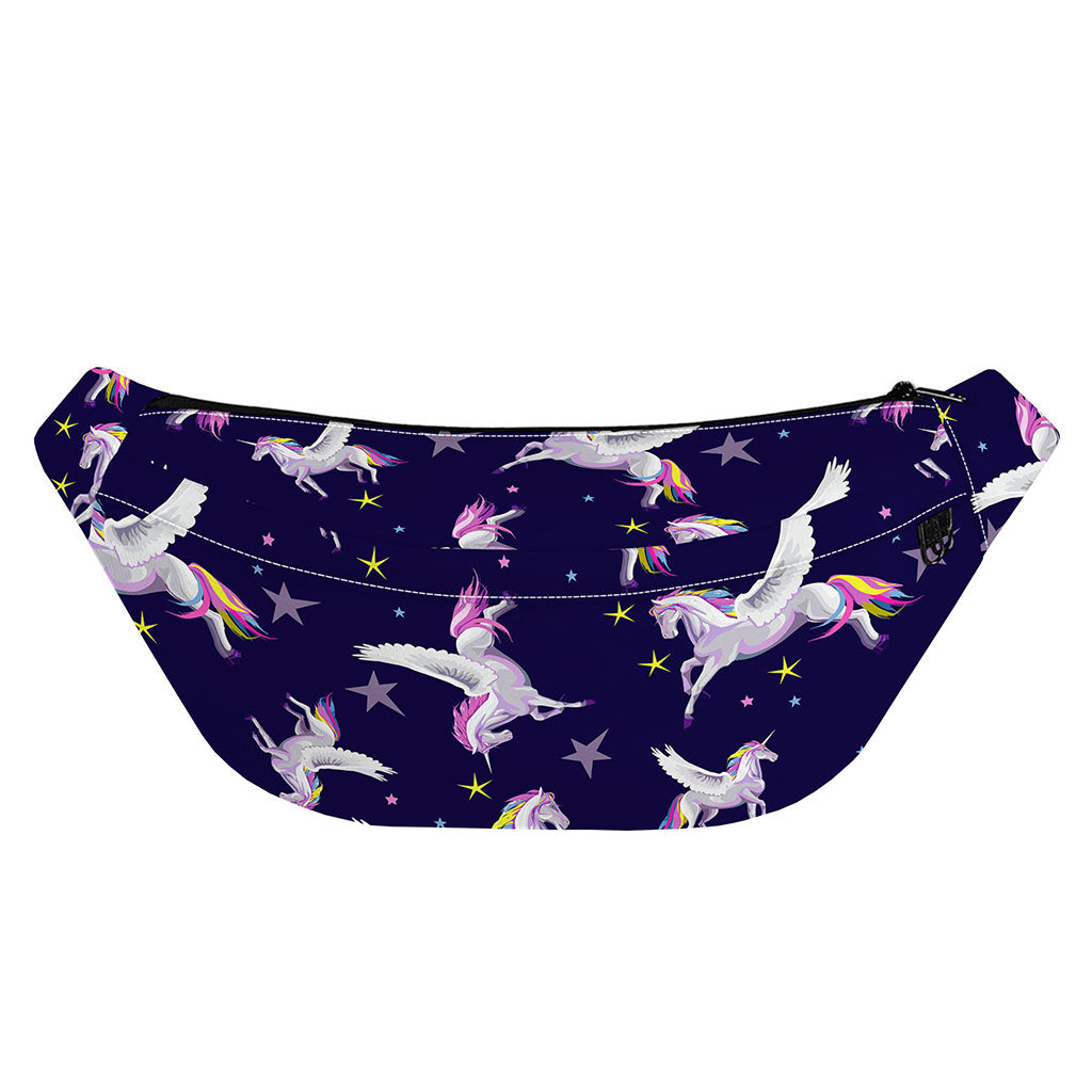 Night Winged Unicorn Pattern Print Fanny Pack