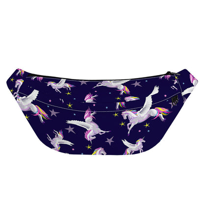 Night Winged Unicorn Pattern Print Fanny Pack