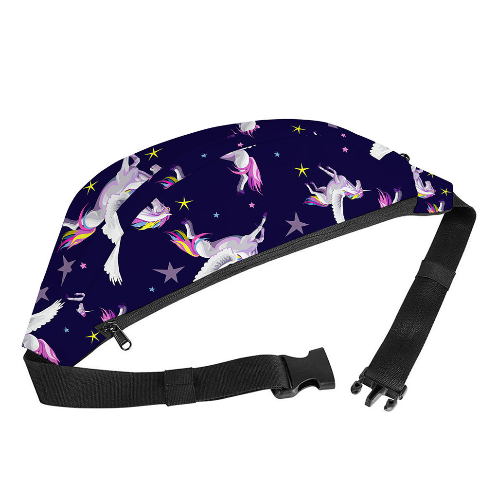 Night Winged Unicorn Pattern Print Fanny Pack