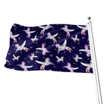 Night Winged Unicorn Pattern Print Flag