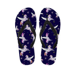 Night Winged Unicorn Pattern Print Flip Flops