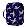 Night Winged Unicorn Pattern Print Front Pocket Bible Bag