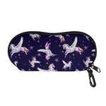 Night Winged Unicorn Pattern Print Glasses Case