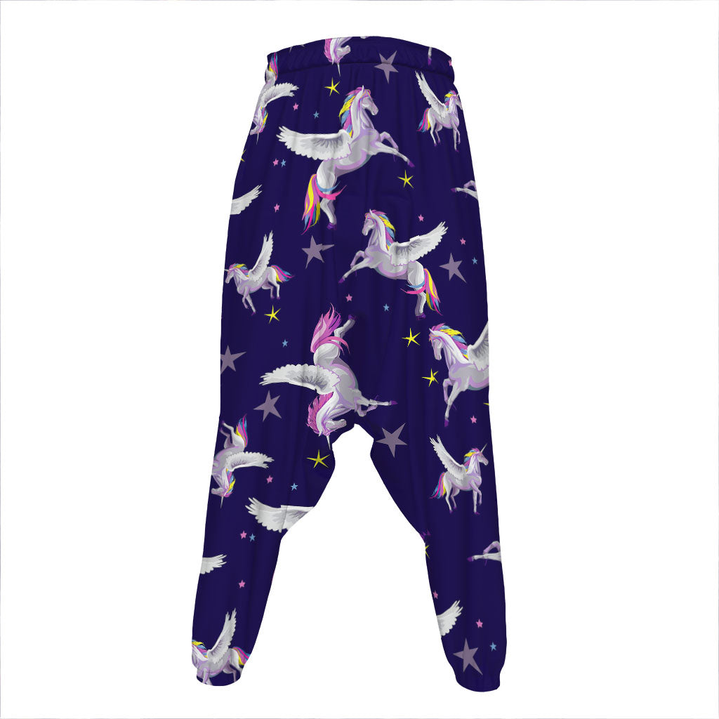 Night Winged Unicorn Pattern Print Hammer Pants