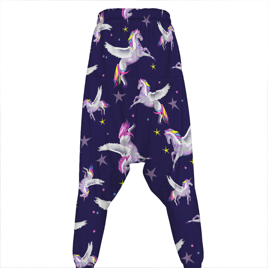 Night Winged Unicorn Pattern Print Hammer Pants