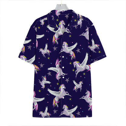 Night Winged Unicorn Pattern Print Hawaiian Shirt