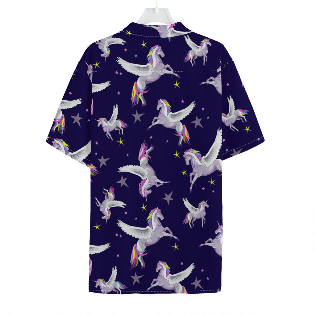 Night Winged Unicorn Pattern Print Hawaiian Shirt