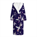 Night Winged Unicorn Pattern Print Hooded Bathrobe