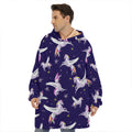 Night Winged Unicorn Pattern Print Hoodie Blanket