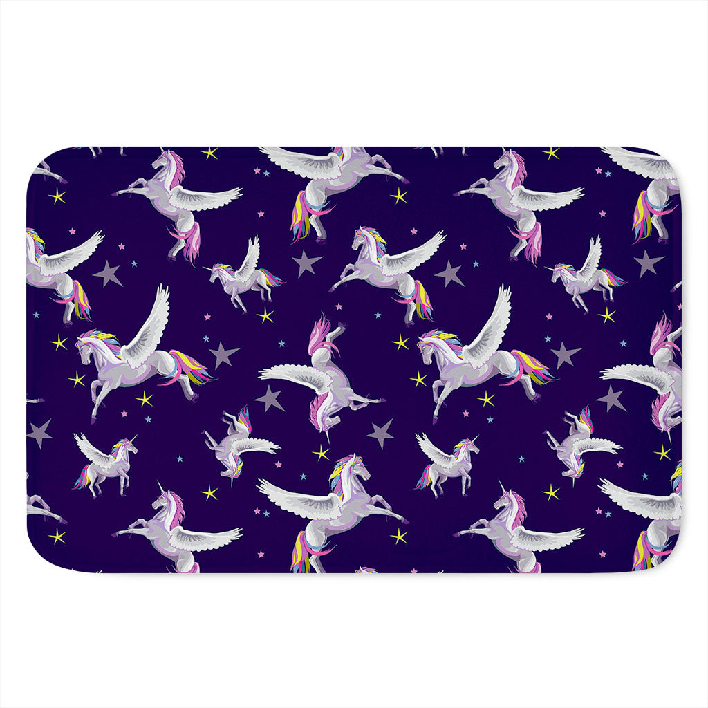 Night Winged Unicorn Pattern Print Indoor Door Mat