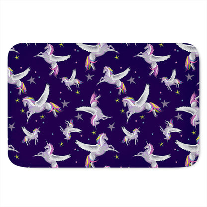 Night Winged Unicorn Pattern Print Indoor Door Mat