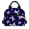 Night Winged Unicorn Pattern Print Insulated Lunch Bag