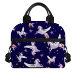 Night Winged Unicorn Pattern Print Insulated Lunch Bag
