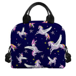 Night Winged Unicorn Pattern Print Insulated Lunch Bag