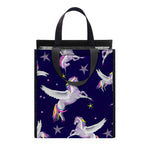 Night Winged Unicorn Pattern Print Insulated Lunch Tote
