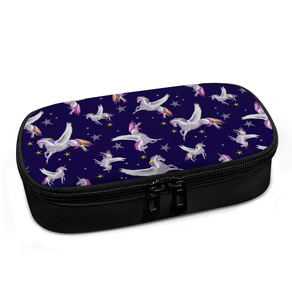 Night Winged Unicorn Pattern Print Insulin Cooler Travel Case